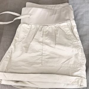 Khaki maternity shorts